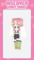 Skin d'Anime Féminin Minecraft Affiche