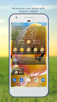 天气和时钟部件的 Android (天气预报) 海报
