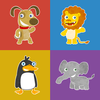Animals memory game for kids آئیکن