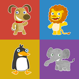 아이들을위한 동물 메모리 게임 아이콘