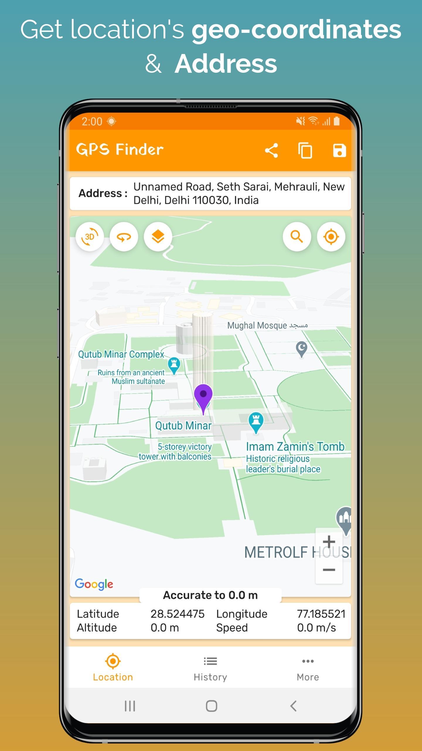 Gps Coordinates finder - save & share location for Android - APK