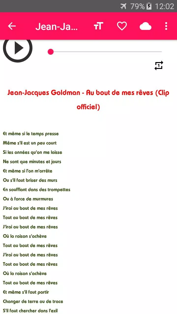 Jean jaques goldman music sans net (avec paroles) APK for Android Download