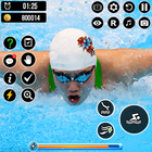 Carrera de piscina:natación 3D icono