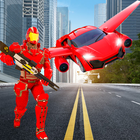 Flying Robot Car Transformer: Robot Superhero War icône