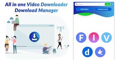 All in one Video Downloader - Download Manager Affiche