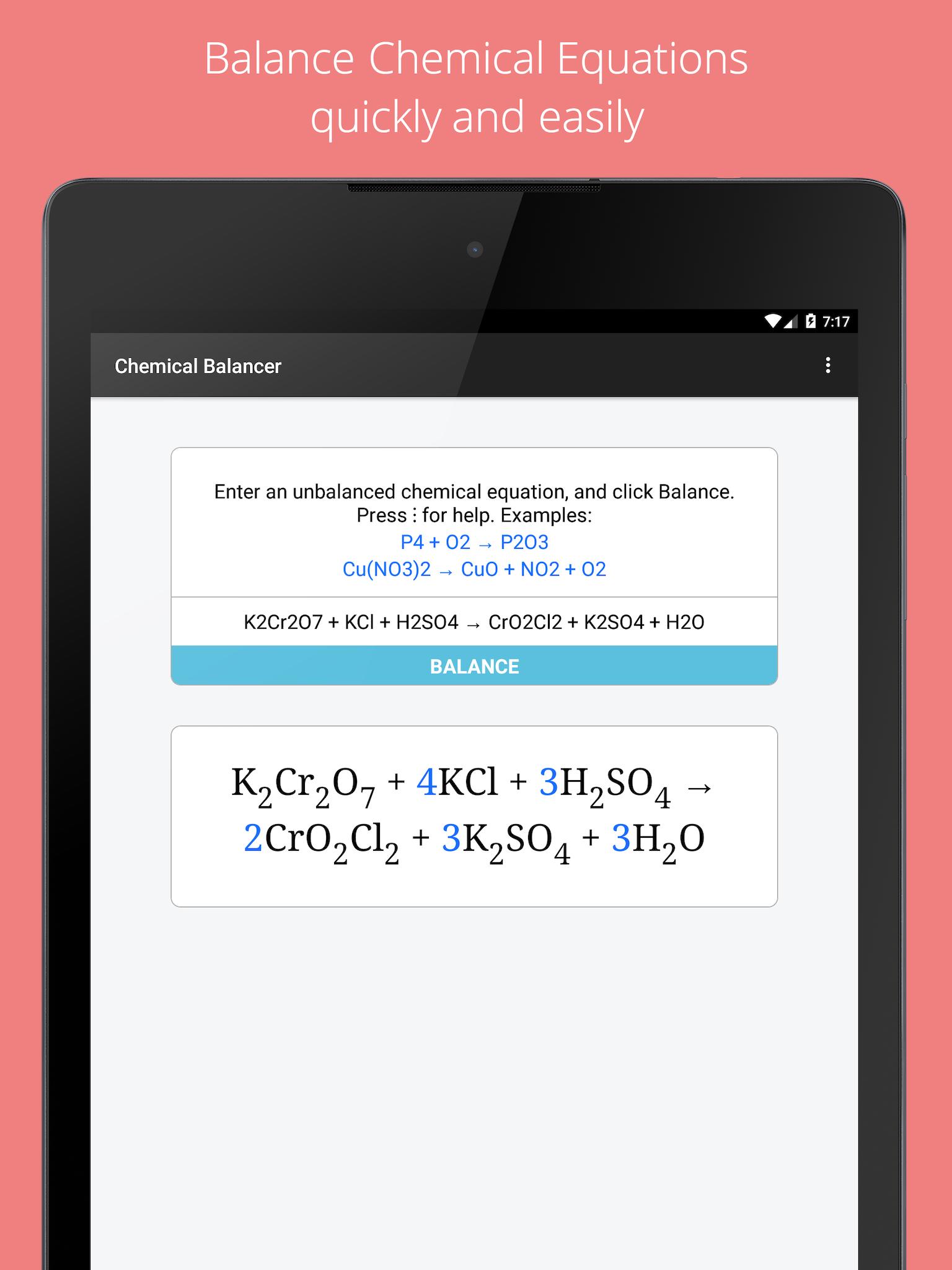 Chemical Balancer – Chemical Equation Balancer for Android - APK Download