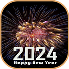Feliz año nuevo 2024 icono