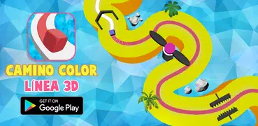 Camino Color Línea Dibujo 3D y