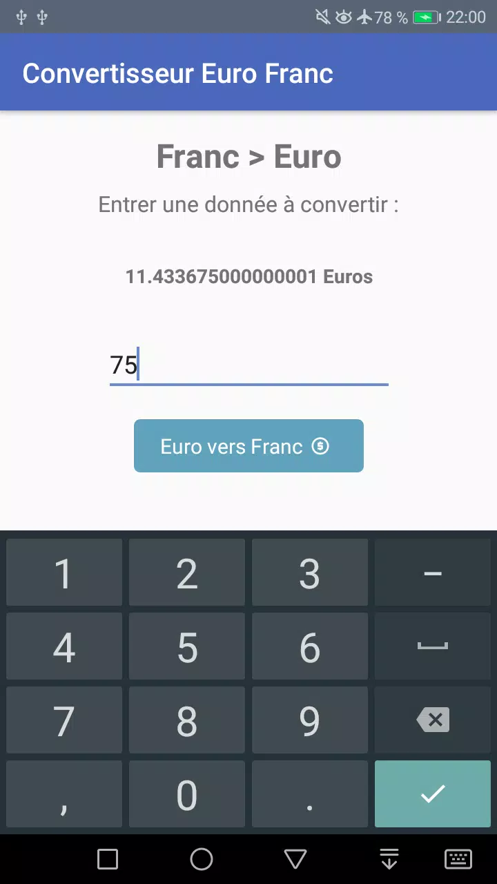 Convertisseur Euro Franc APK pour Android Télécharger