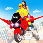 super-héros vélo-taxi volant icône
