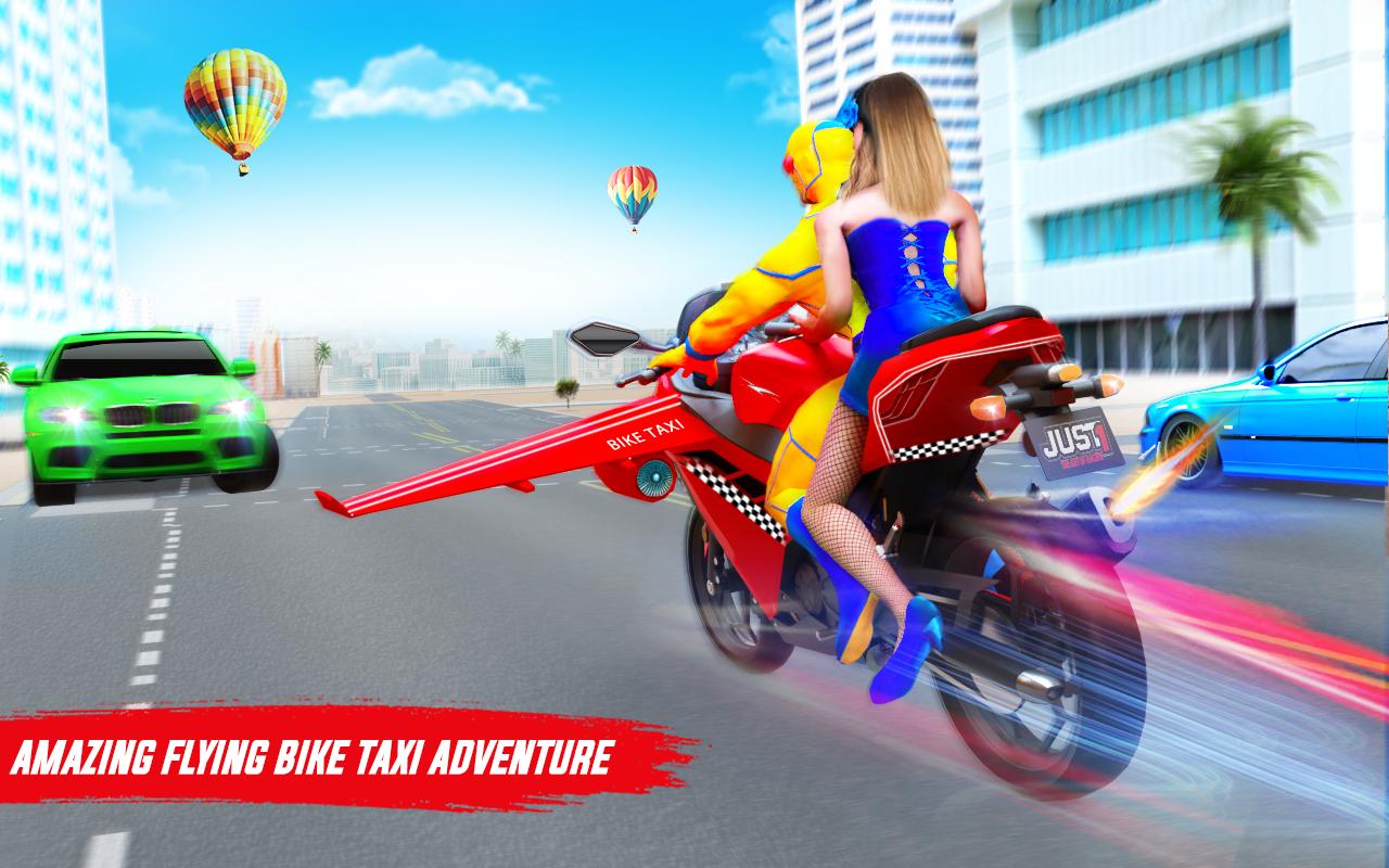 Android 用の スーパーヒーロー フライングバイク タクシー運転シミュレーターゲーム Apk をダウンロード