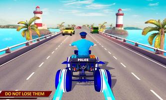 Light ATV Quad Bike Police Chase Traffic Race Game screenshot 2