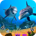 Dolphin Fish Live Wallpaper HD иконка