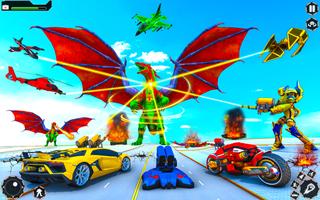 Flying Dragon: Robot Car Games Affiche