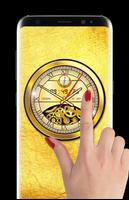 Luxury Gold Clock Live Wallpaper HD: Golden Theme poster