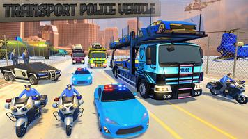Poster Police Car Transport Truck:New Car Games 2020