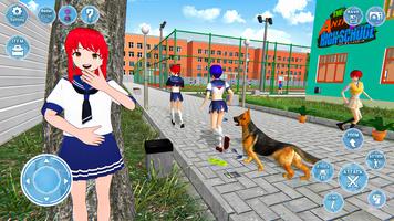 Anime High School Girl 3D Sim 포스터