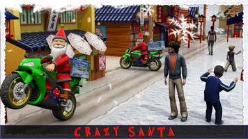 Christmas Santa Crazy Moto Jeu de Livraison 2k18 Affiche