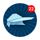 Origami paper airplanes: flying schemes icon