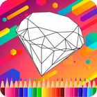 Livre de coloriage diamant icône