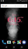 Smoke digital clock live wallp Affiche