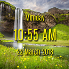Waterfall digital clock lwp ikon