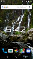 Waterfall digital clock lwp पोस्टर