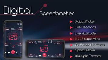 цифровой скорость ometer- GPS  постер