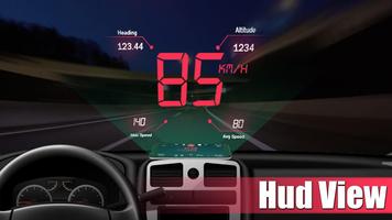 數字車速表 - GPS里程表應用程序離線HUD 截圖 1