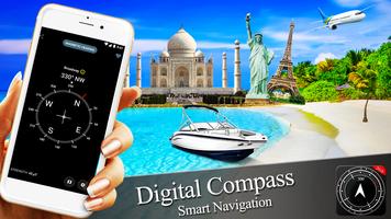 Digitaler Kompass für Richtungen intelligente navi Plakat