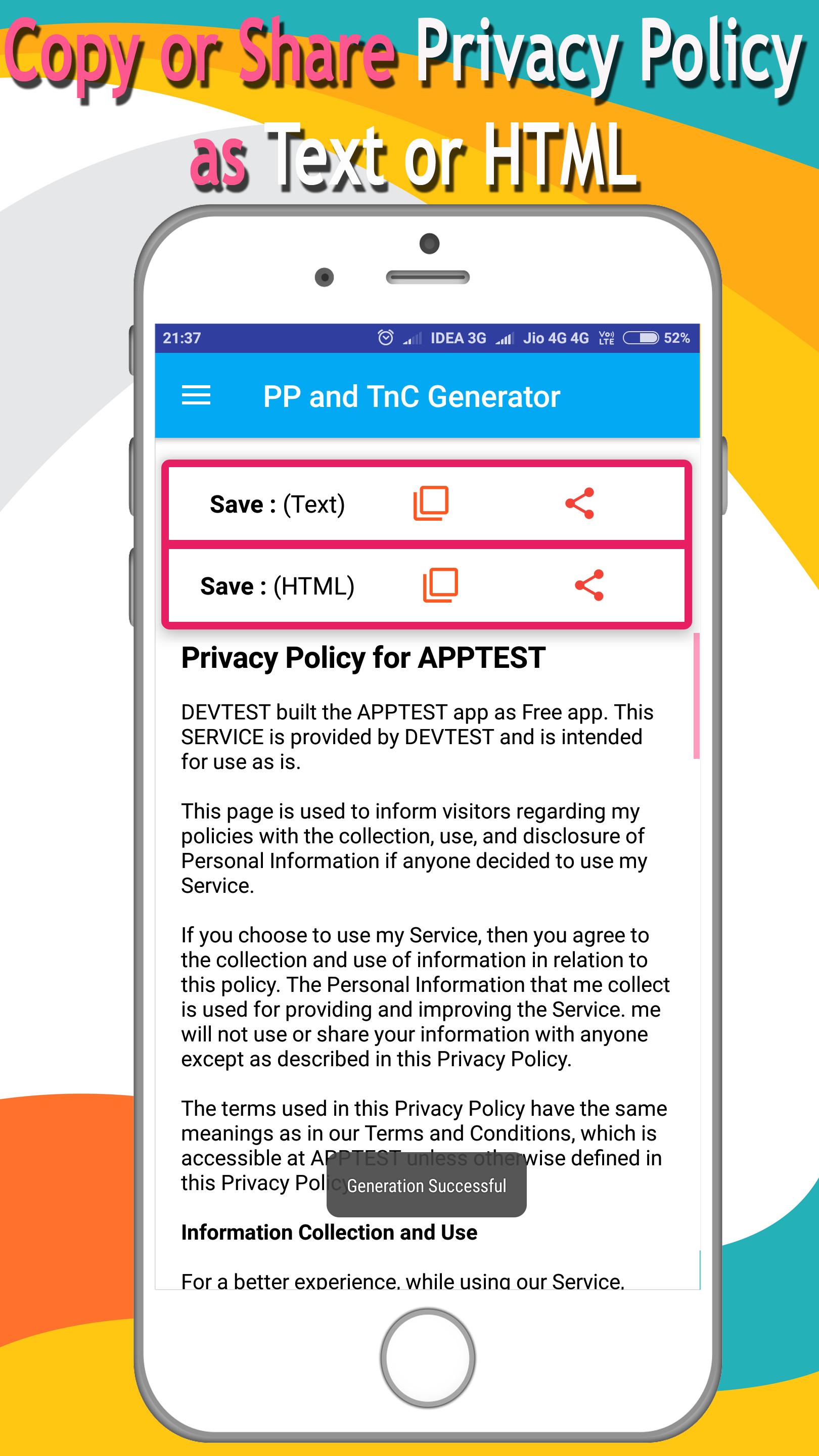 Privacy Policy Generator for Apps and Terms Writer pour Android -  Téléchargez l'APK