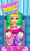 Pregnant Mommy And Newborn Twin Baby Care Game Plakat