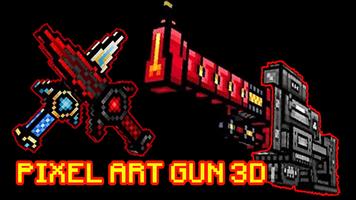Pixel Art Gun 3D - Color By Nu Plakat