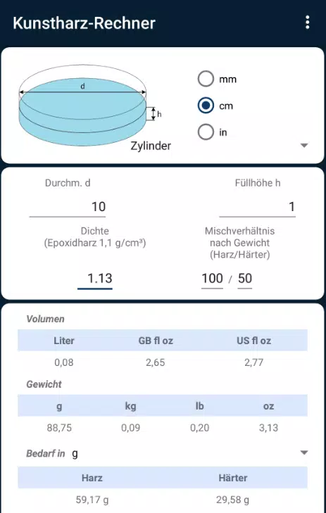 Epoxy Resin Calculator APK for Android Download