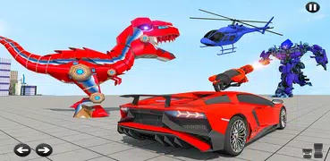 Dino Robot Car Game: Flying Car Robot Games