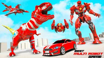 Dino Transform Car Robot Game poster