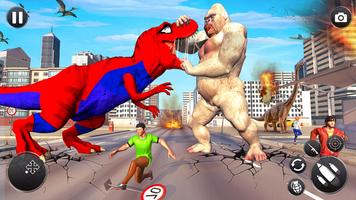 Angry Dino City Rampage Games постер