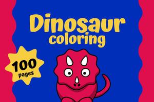 100 Dinosaur Coloring Pages Affiche