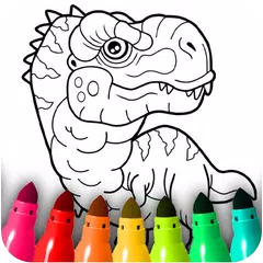 Dinosaur Coloring Book Glitter Icon