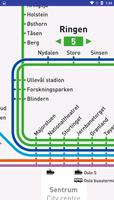 Norway Oslo metro tog kart Affiche