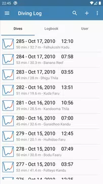 Screenshot 1 for Diving Log