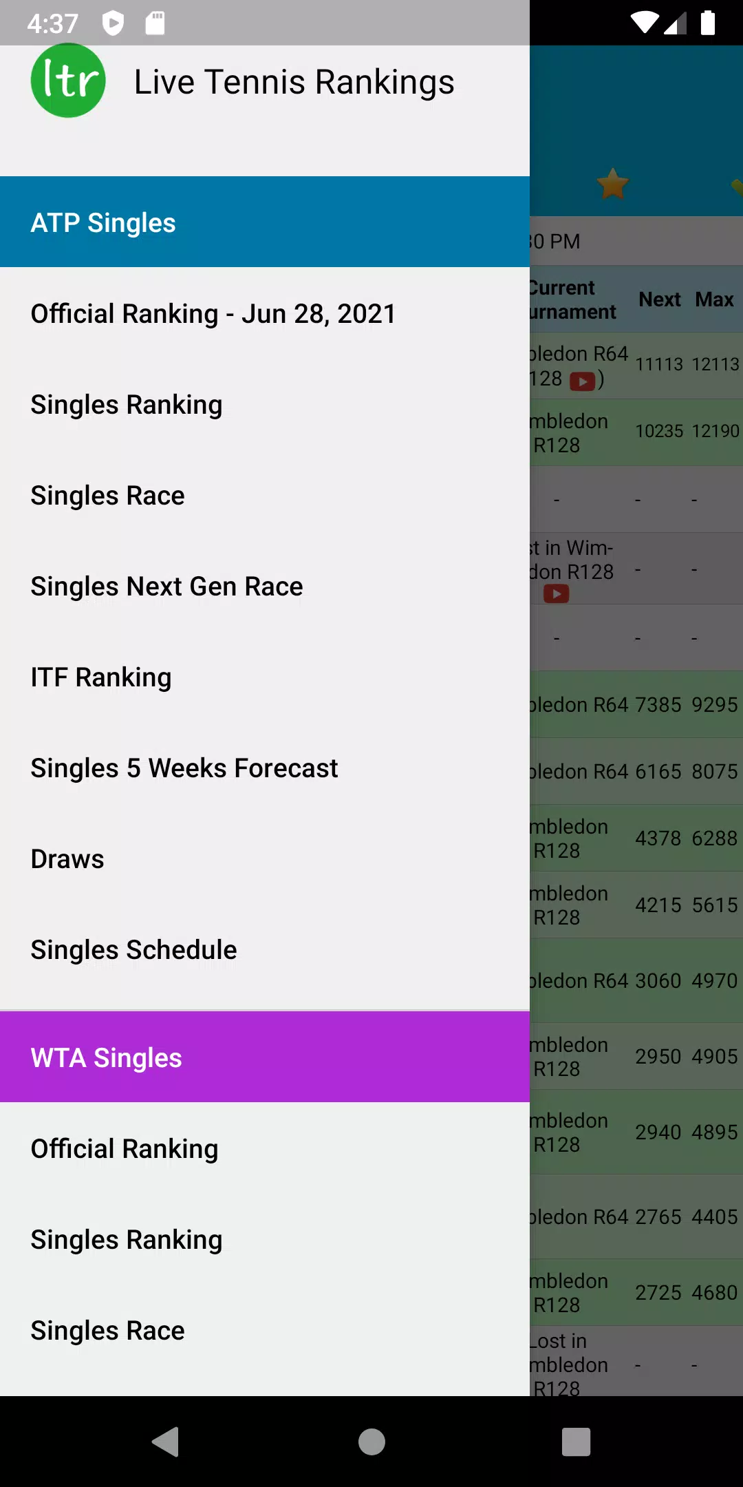 Live Tennis Rankings / LTR - APK Download for Android