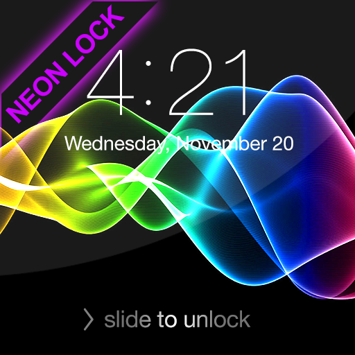 Abstract Neon Lock Screen