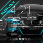 Neon Cars Lock Screen أيقونة