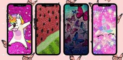 Glitter Cute Girly Wallpaper постер