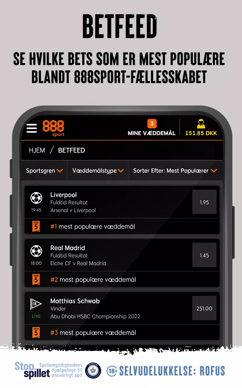 888 sport Live Fodbold odds