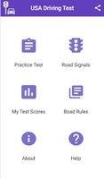 Practice Test USA & Road Signs الملصق