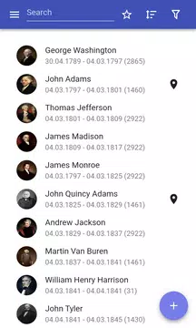 Screenshot 1 for US Presidents