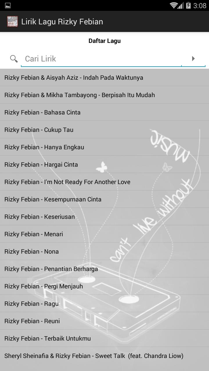 Lirik Lagu Rizky Febian For Android Apk Download