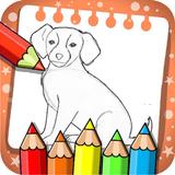 livre de coloriage chien - Jeu icône